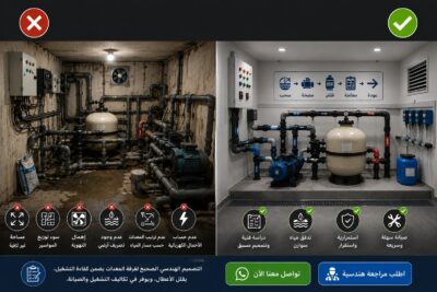 أخطاء شائعة في تصميم غرف معدات حمامات السباحة